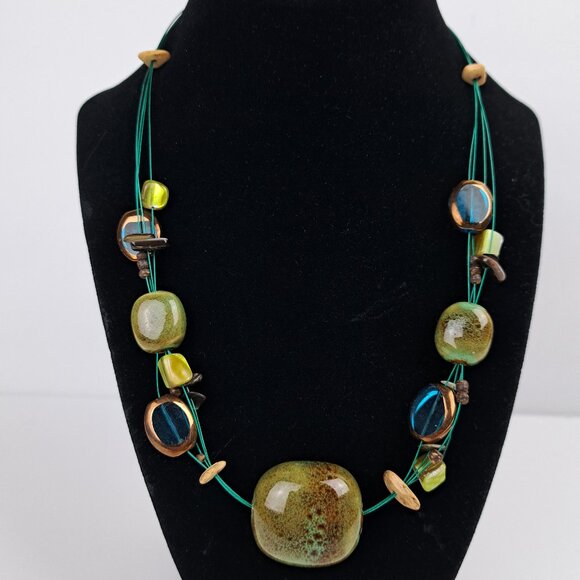 Vintage Premier Designs  Floating Bead 4 Strand Necklace and Bracelet Set - Picture 2 of 16